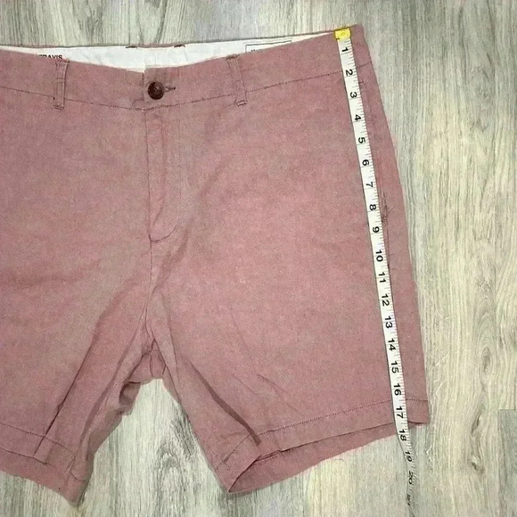 Frank & Oak Travis Red Cotton Slim Fit Men’s 7 Inch Luxury Chino Shorts Size 36” - Picture 4 of 8